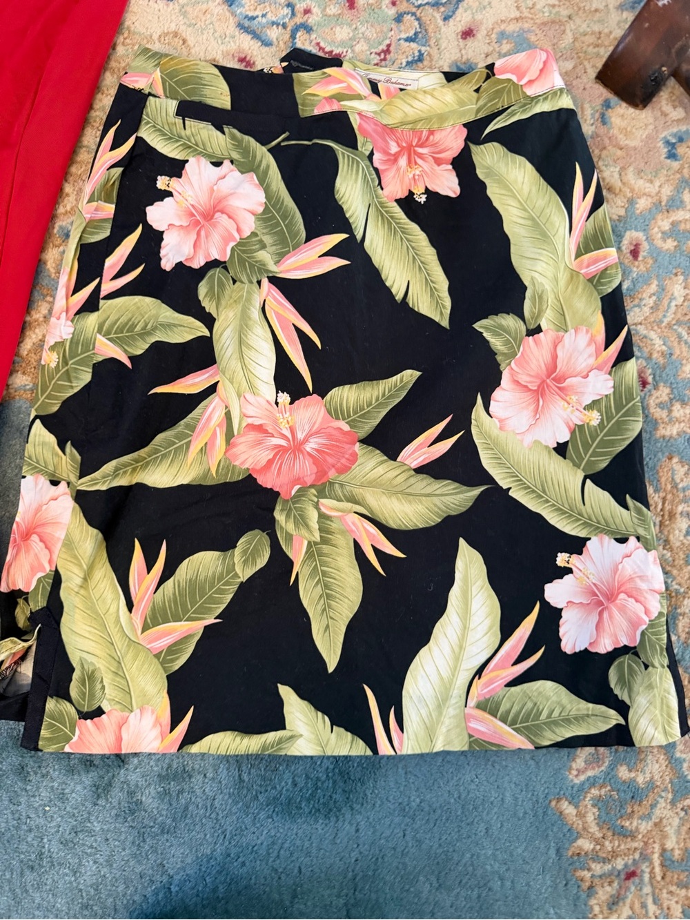 Lot of 3 Skirts – Tommy Bahama Tropical, Navy Pencil & Red Ruffle Skirts